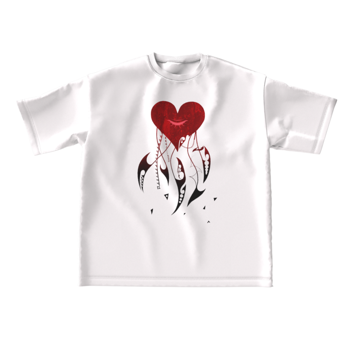 ビッグシルエットTシャツ - L - 正面(RED)