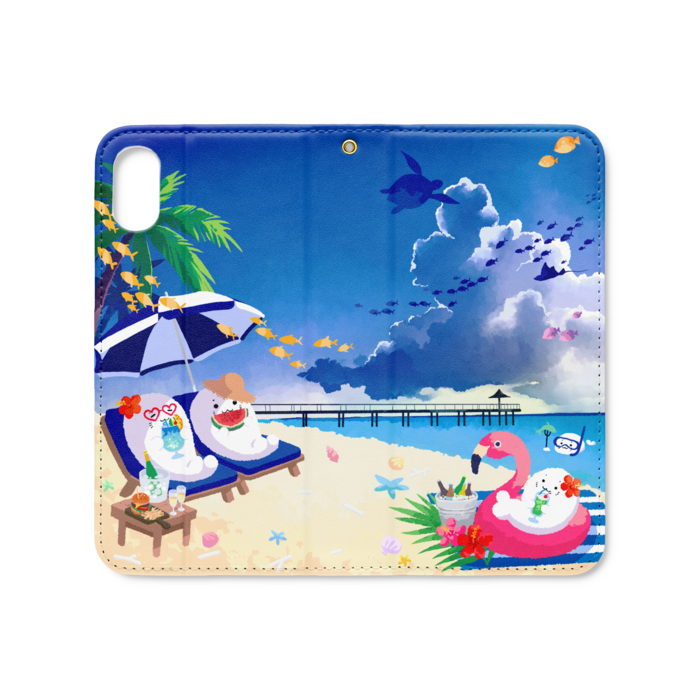 手帳型iPhoneケース(ベルトなし) - iPhone XS / X - ストラップ穴 あり