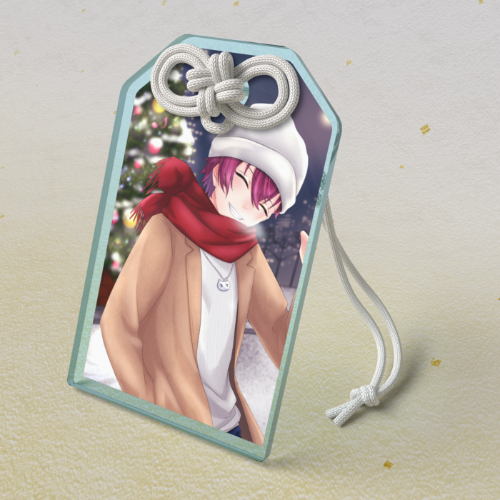 アクリルお守り - 青(背景あり)