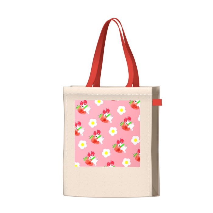 ツートンカラーバッグ - レッド - W34 × H41 × D14cm