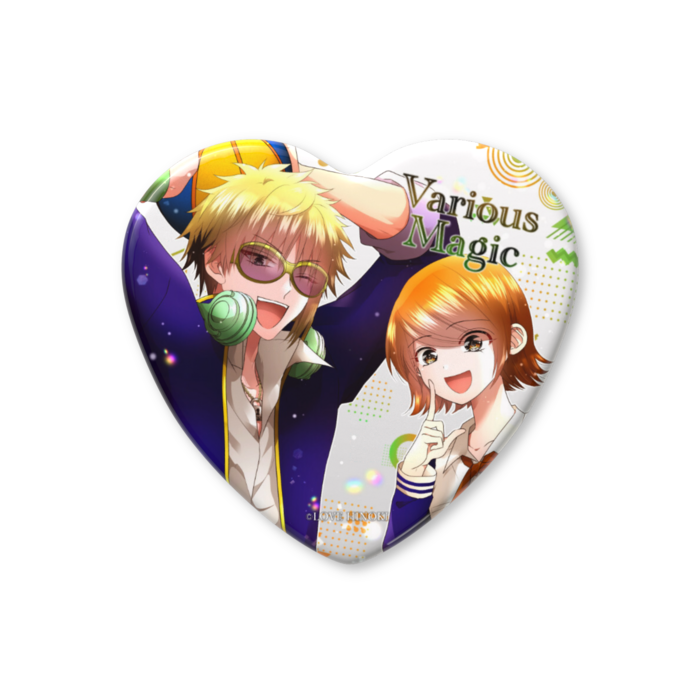 ハート缶バッジ - 52.5 × 57mm