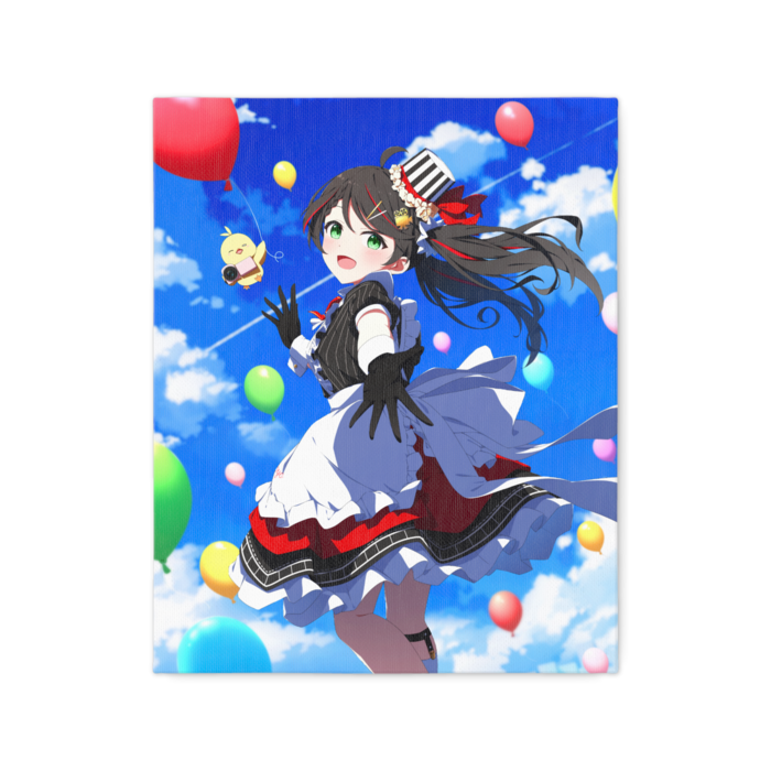 縦・デザインB（空と風船とモコ）／キャンバス - F3