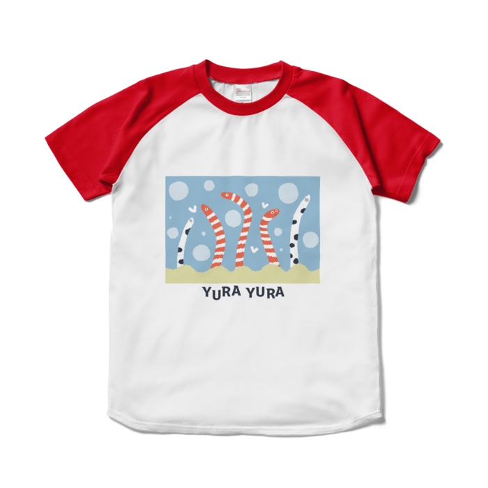 ラグランTシャツ - S - ホワイト×レッド