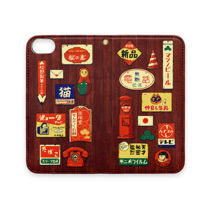 手帳型iPhoneケース(ベルトなし) - iPhone 8 / 7 / SE2 - ストラップ穴 あり