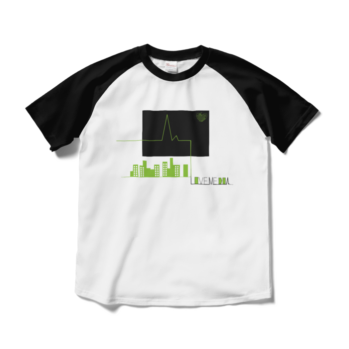 ラグランTシャツ - M - ホワイト×ブラック