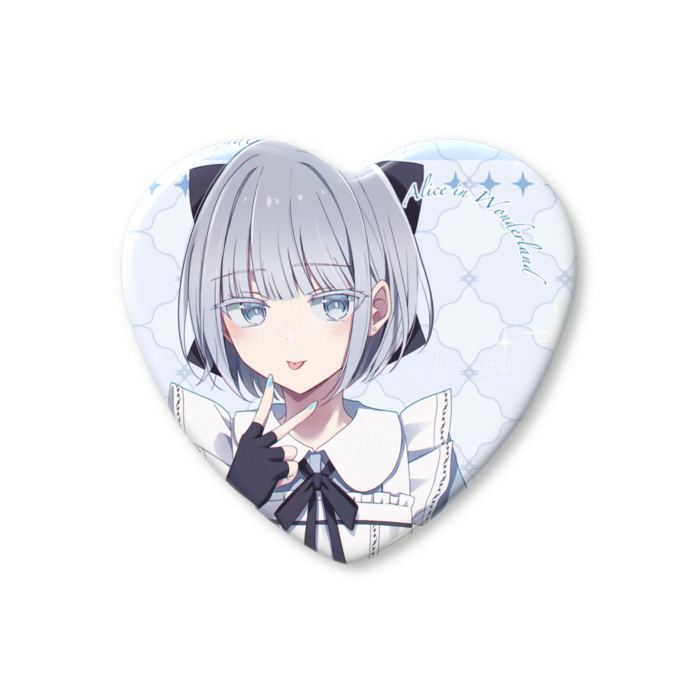 ハート缶バッジ - 57 × 52.5mm