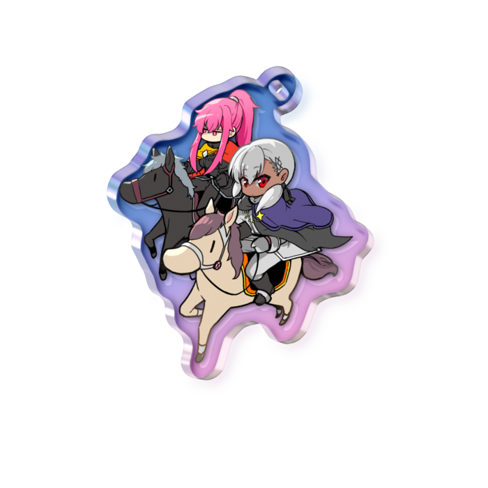 オーロラアクリルキーホルダー - 50 × 50mm