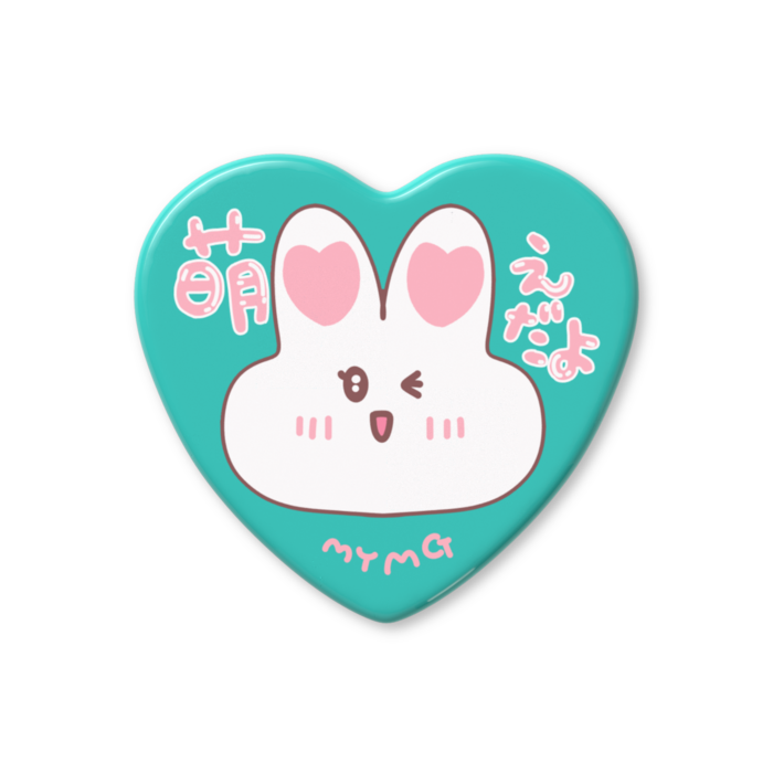 ハート缶バッジ - 57 × 52.5mm