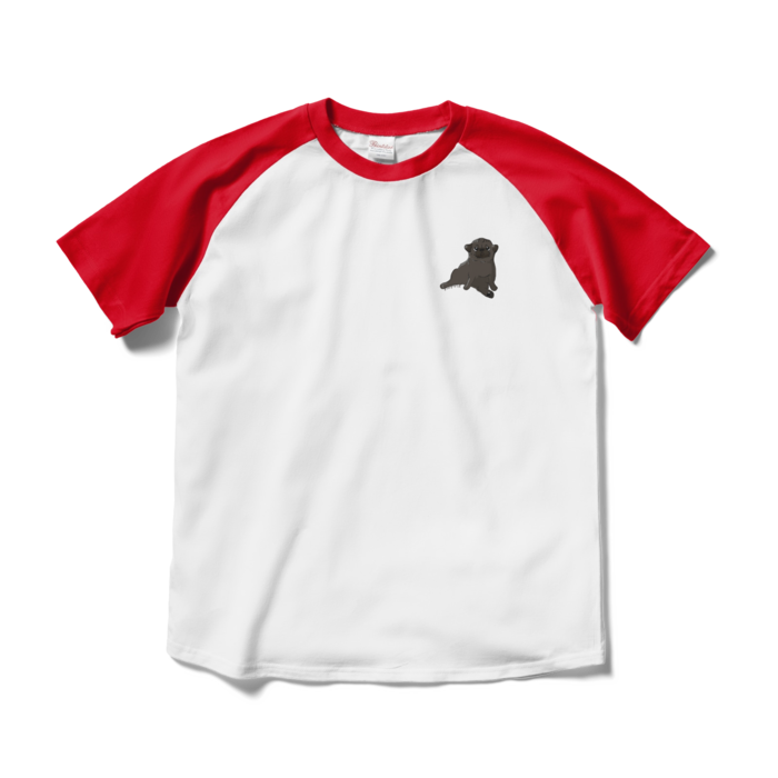 ラグランTシャツ - M - ホワイト×レッド