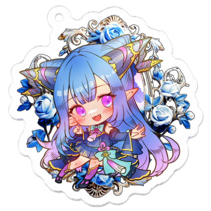 【長髪】アクリルキーホルダー - 50 x 50 (mm)