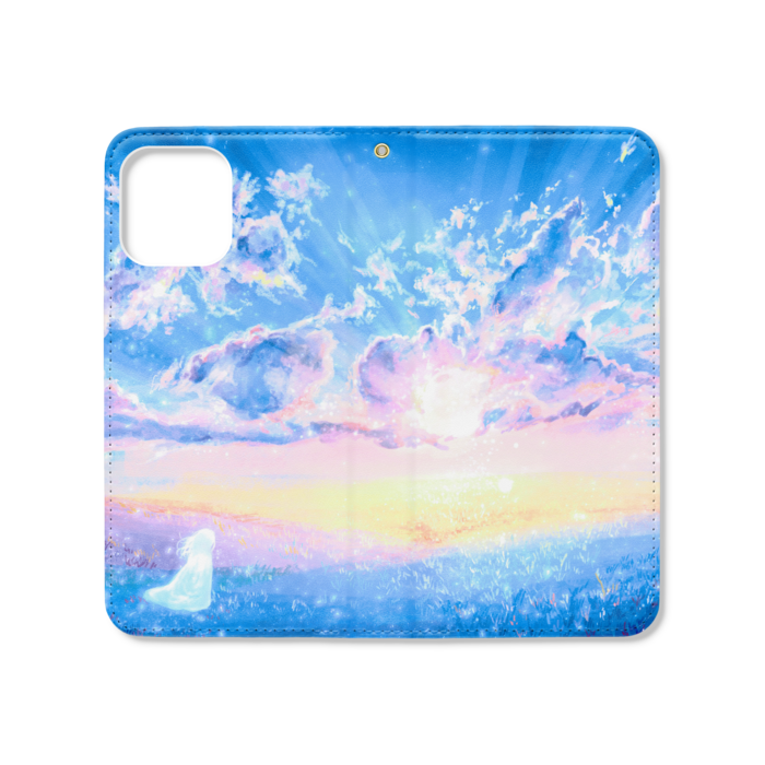 手帳型iPhoneケース(ベルトなし) - iPhone12 ProMax - ストラップ穴 あり