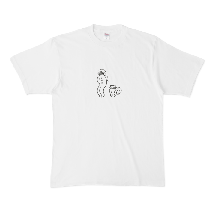 Tシャツ - XL - 白(鶴多とタヌキ小)