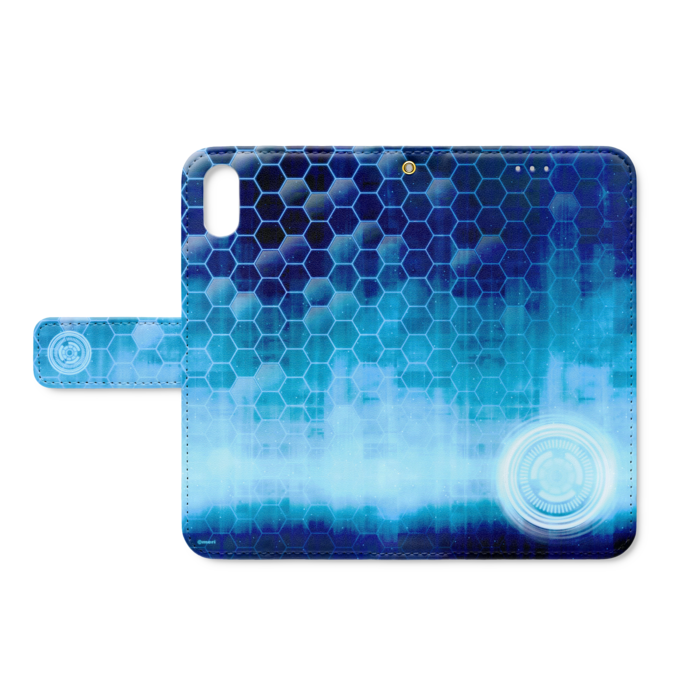 【手帳型iPhoneX用カバー】CyberModel_blue