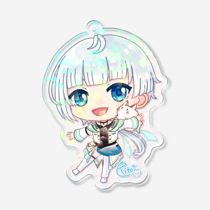 ホログラムアクリルキーホルダー - 70 × 70mm