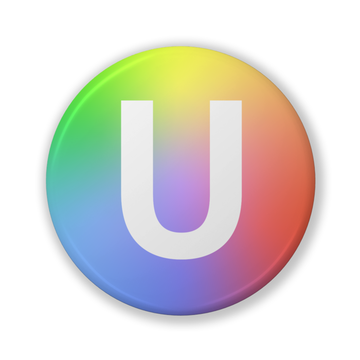 【U（ユー）】〈レインボー・グラデーション〉缶バッジ- 32mm