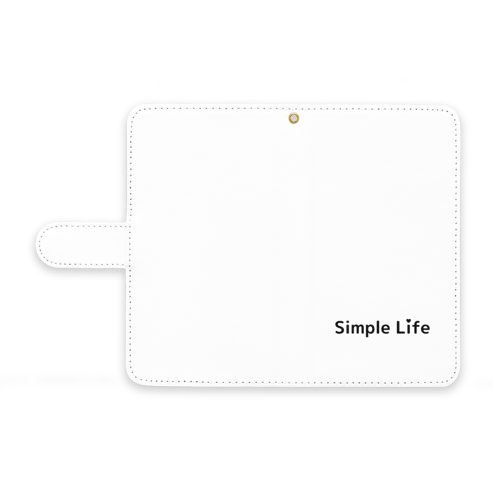 手帳型Androidケース❤　ストラップ穴あり　白色　M（中）