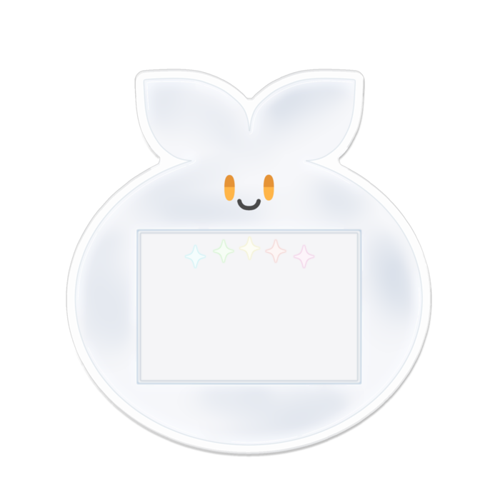 ぽこ組さん名札（白） - 100 x 100 (mm)