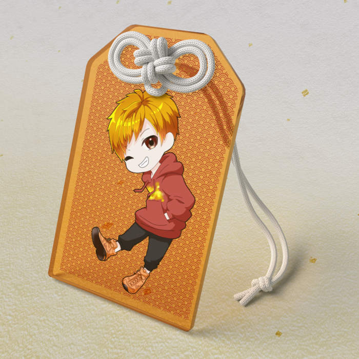 アクリルお守り オレンジ