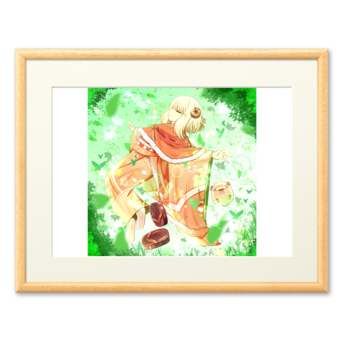 ひつじと緑のぬくもり - A4