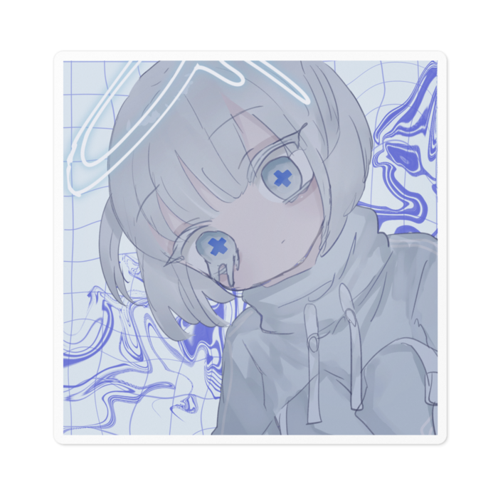 ステッカー - 100 x 100 (mm)ホワイト2