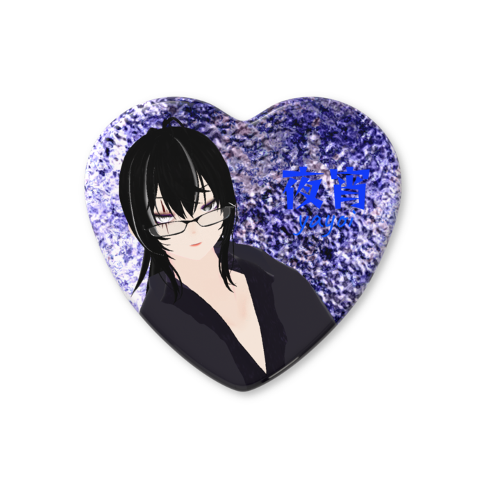 ハート缶バッジ - 57 × 52.5mm