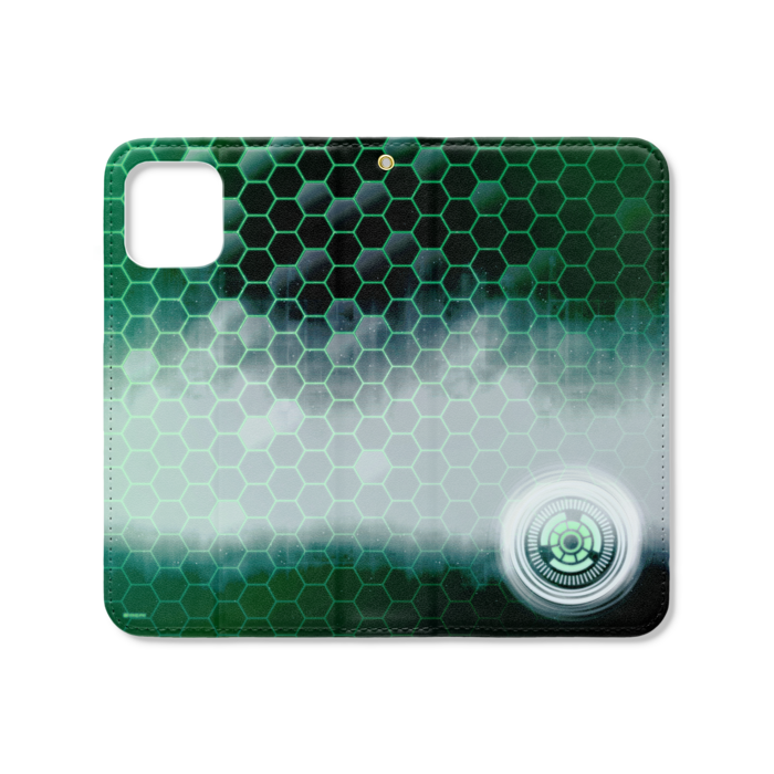 【手帳型iPhone11Pro用カバー】CyberModel_green