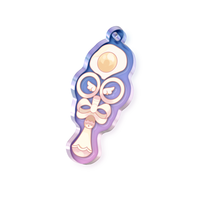 オーロラアクリルキーホルダー - 50 × 50mm