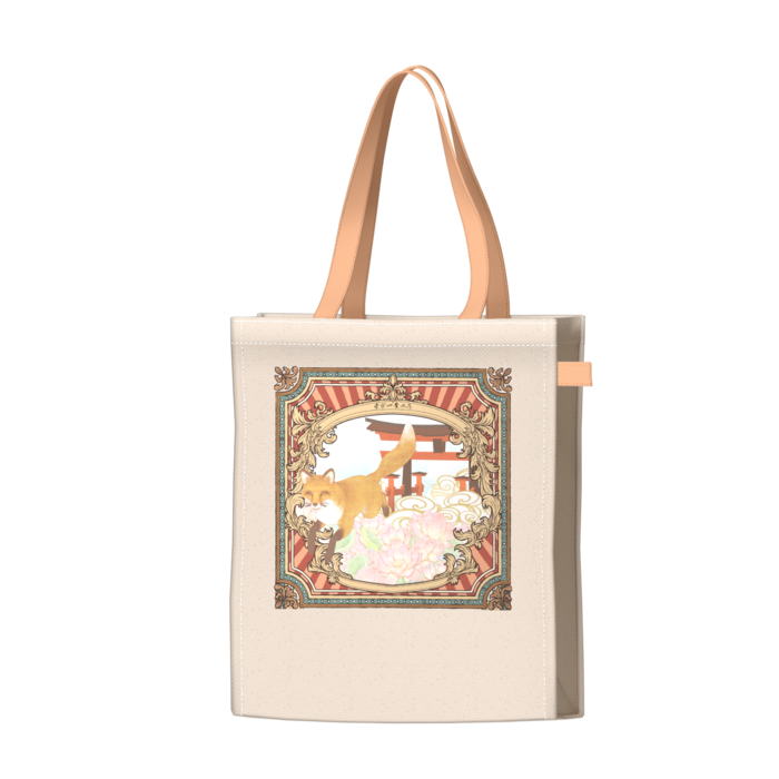 ツートンカラーバッグ - オレンジ - W34 × H41 × D14cm