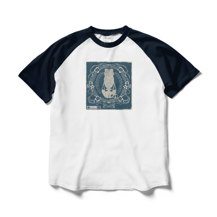 ラグランTシャツ - L - ホワイト×ネイビー