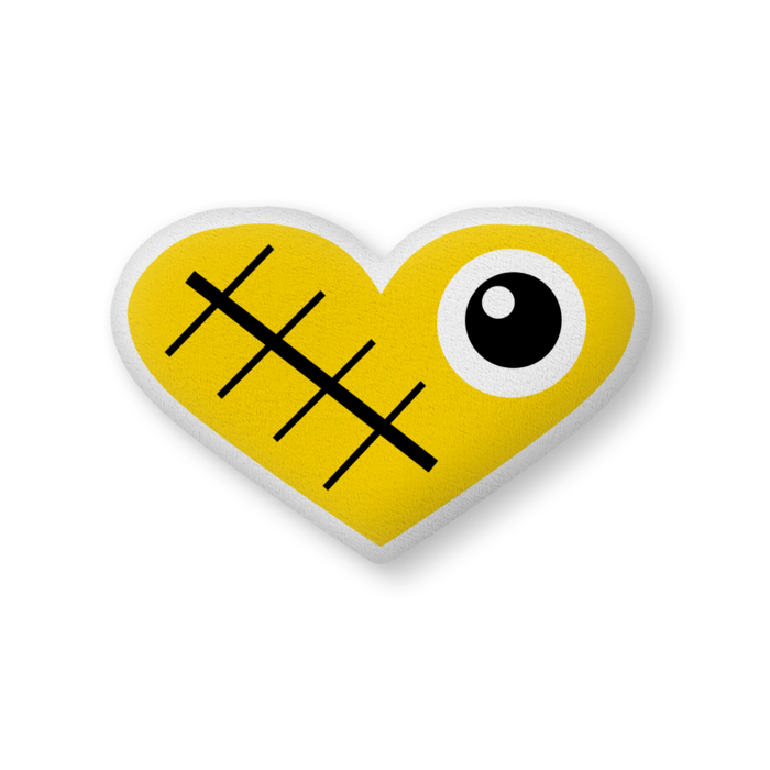 きずハートクッション（イエロー） - 大（H61×W86cm） - 片面(2)