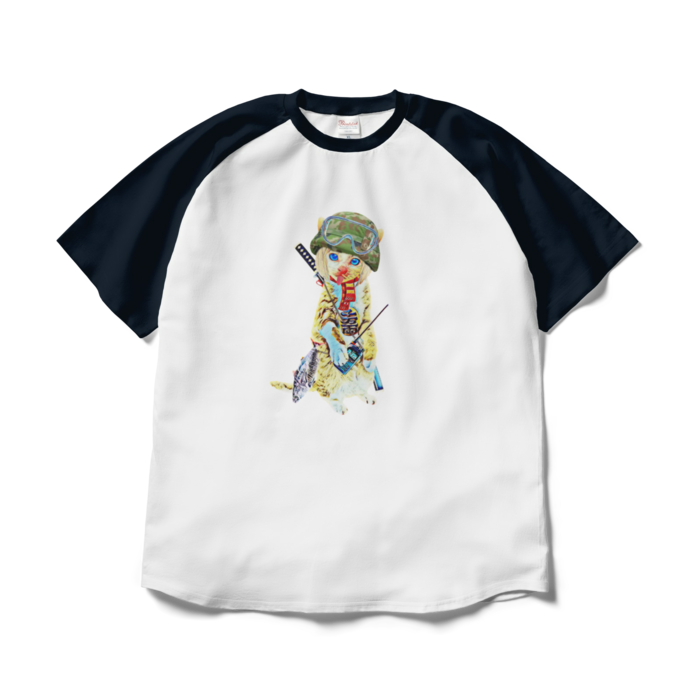 ラグランTシャツ - XL - ホワイト×ネイビー