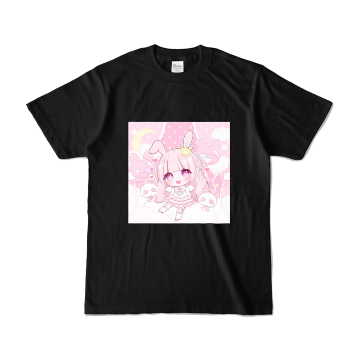カラーTシャツ - S - ブラック (前面)