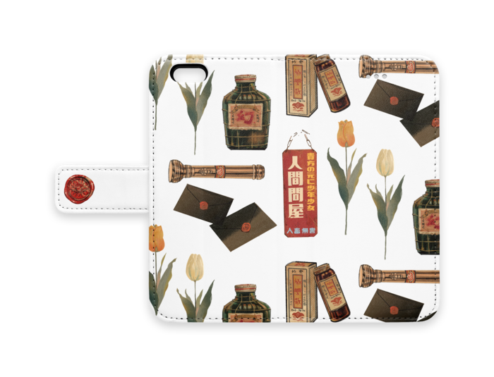 【白】手帳型iPhoneケース - iPhone 6 / 6s - ストラップ穴 なし