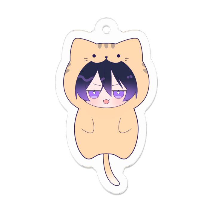 アクリルキーホルダー ねこ - 50 x 50 (mm)