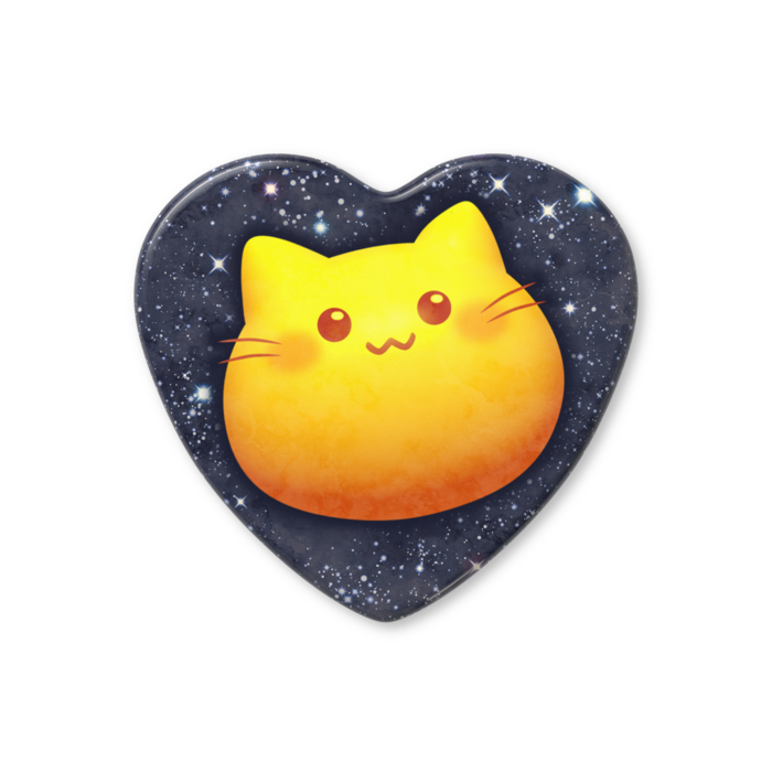 ハート缶バッジ - 57 × 52.5mm