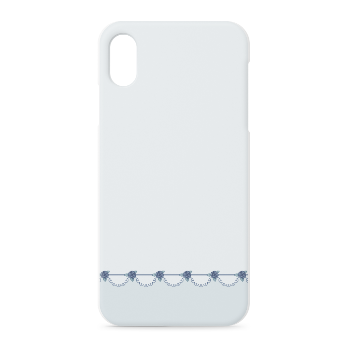 iPhoneケース iPhone XSMax 正面印刷のみ 青薔薇×水色