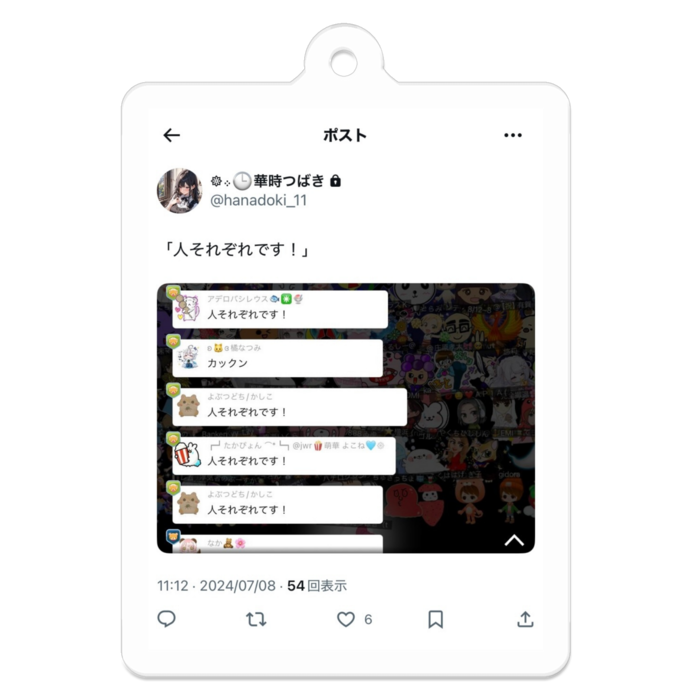 アクリルキーホルダー - 50 x 50 (mm)