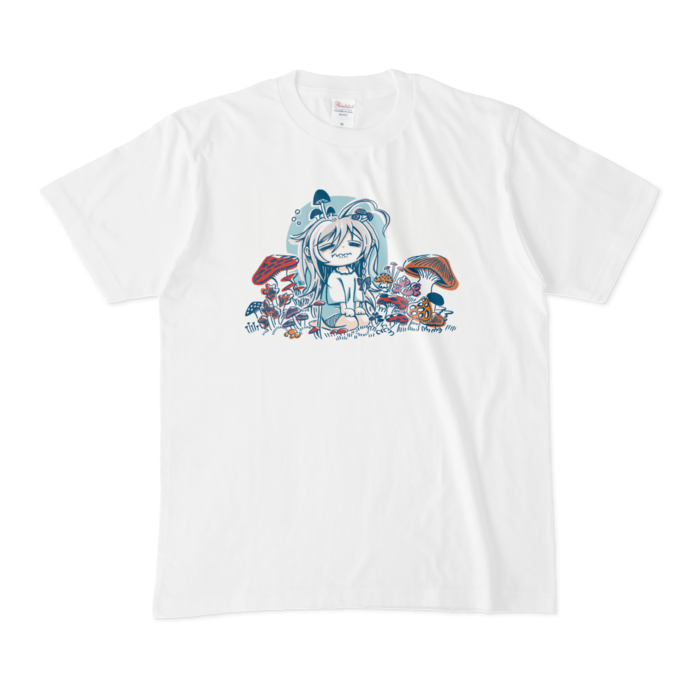 Tシャツ - M - 白 (絵柄青)