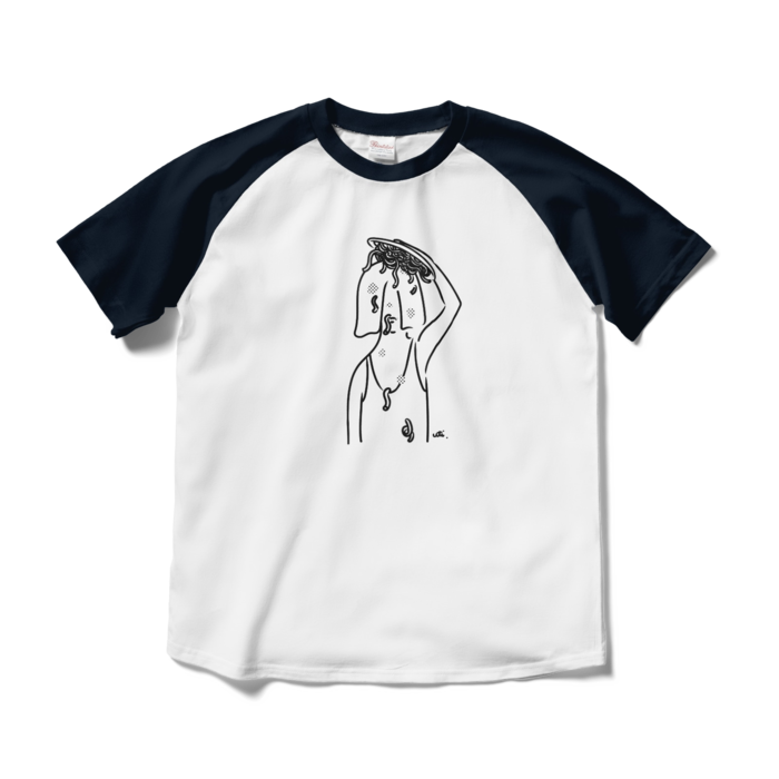 ラグランTシャツ - M - ホワイト×ネイビー