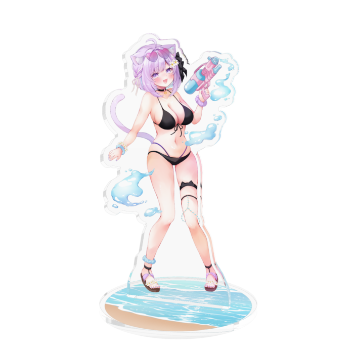 水着おかゆちゃんアクリルフィギュア(シースルーオフ) - 100x100mm