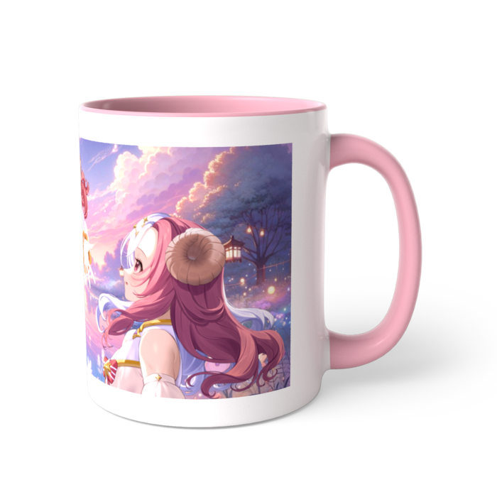 ツートンカラーマグカップ - 直径 8.2cm / 高さ 9.5cm　ピンク