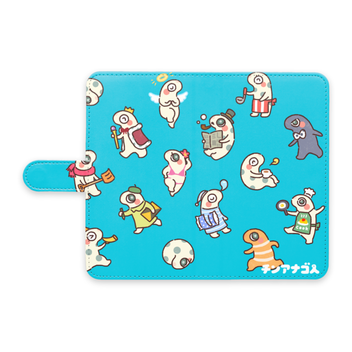 チンアナゴ人 手帳型Androidケース L ブルー