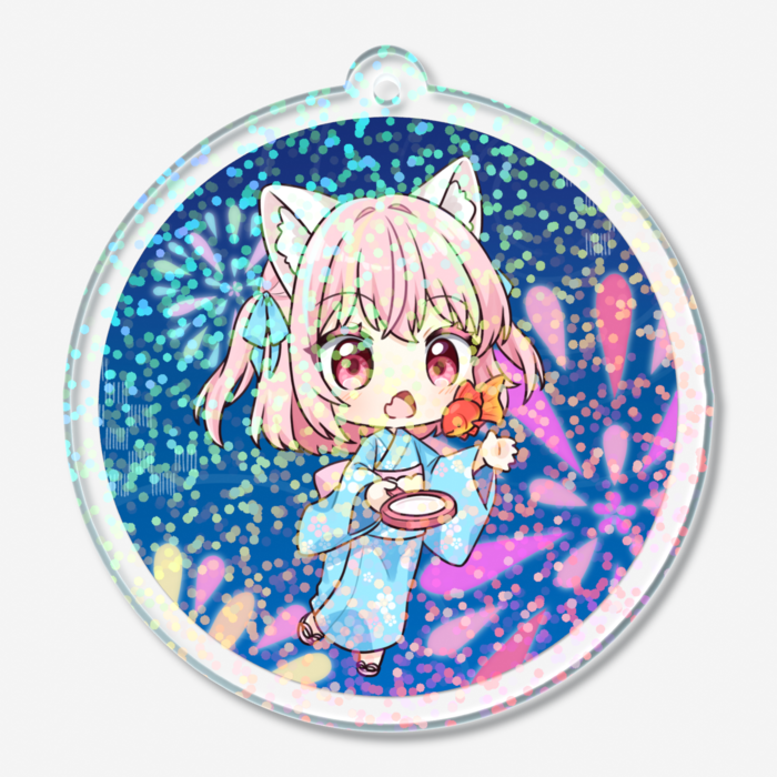 桃ねねこ_50 × 50mmホログラムアクリルキーホルダー【2025年2月事務所イベント】