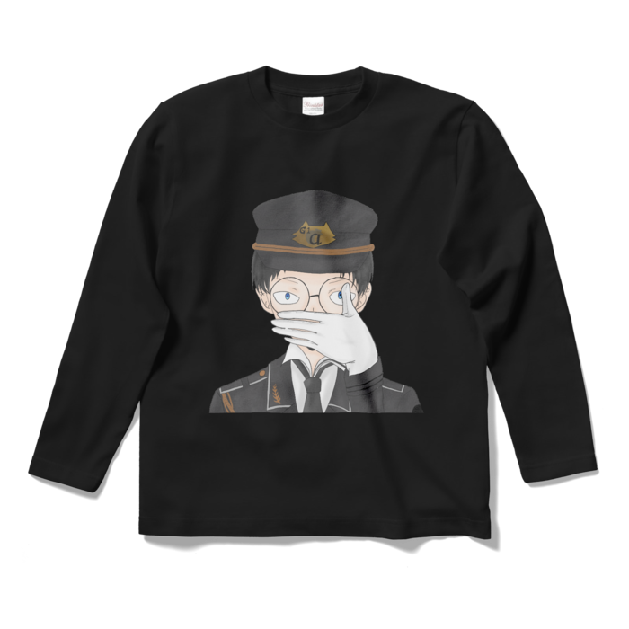 軍服Ko船長ロングスリーブTシャツ - S - ブラック
