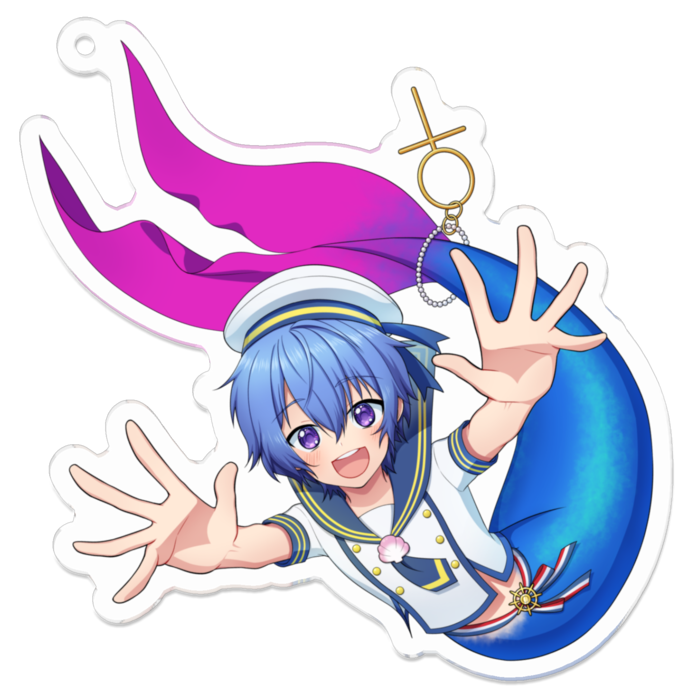 アクリルキーホルダー（人魚体 全身） - 70 x 70 (mm)