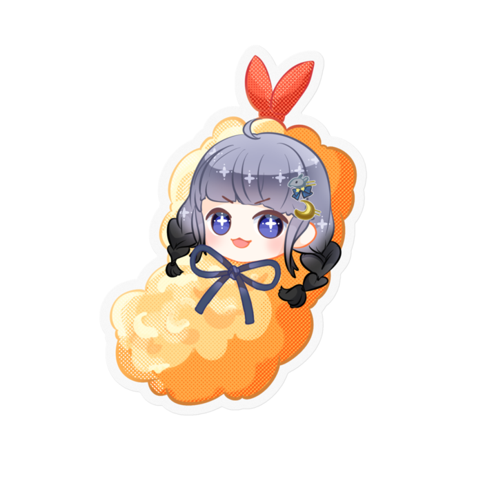 えび天ステッカー透明 - 100 x 100 (mm)(1)