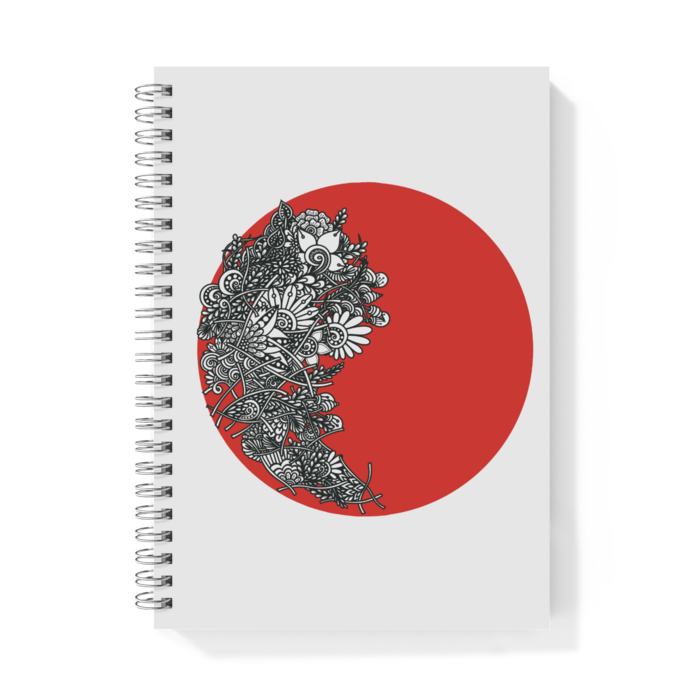 【両面】リングノート - A5(表裏紅丸が縦方向中央)