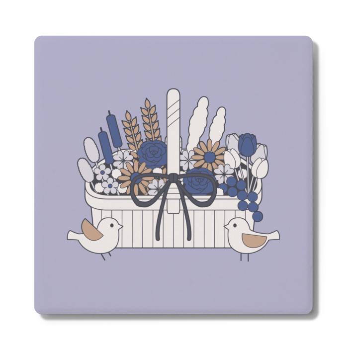 コースターA　角形　くすみブルー