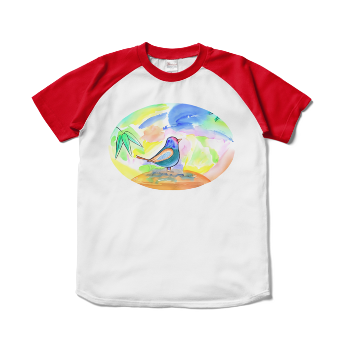 ラグランTシャツ - S - ホワイト×レッド