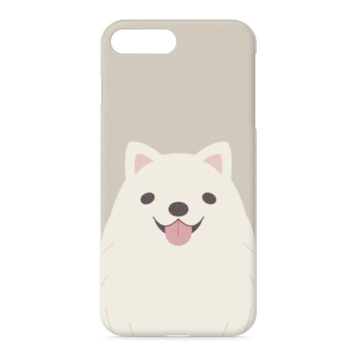 iPhoneケース　サモエド　iPhone 7Plus / 8Plus　正面印刷のみ　ベージュ